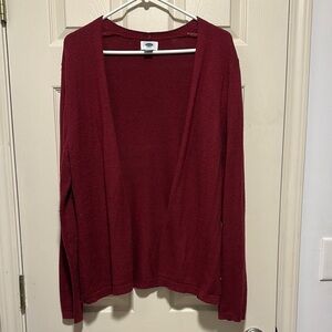 Old Navy Red Cardigan Sweater Classic Knit
